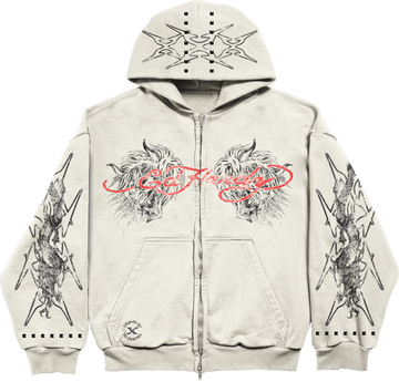 Blusa de Moletom com Zíper Off White Ed Hardy x Matuê II