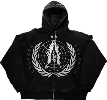 Blusa de Moletom com Zíper Preta WARZONE - BRANDÃO Merch Oficial