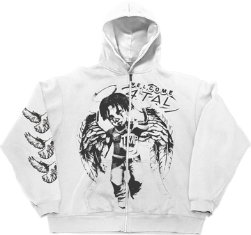 Blusa de Moletom com Zíper Off White ISSO É TRAP - BRANDÃO Merch Oficial