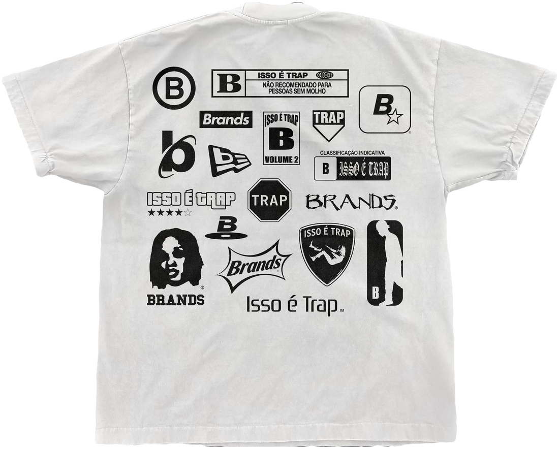 Camiseta Off White ISSO É TRAP - BRANDÃO Merch Oficial