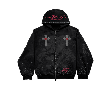 Moletom Zip Up Preto "Cruz" Ed Hardy x Matuê