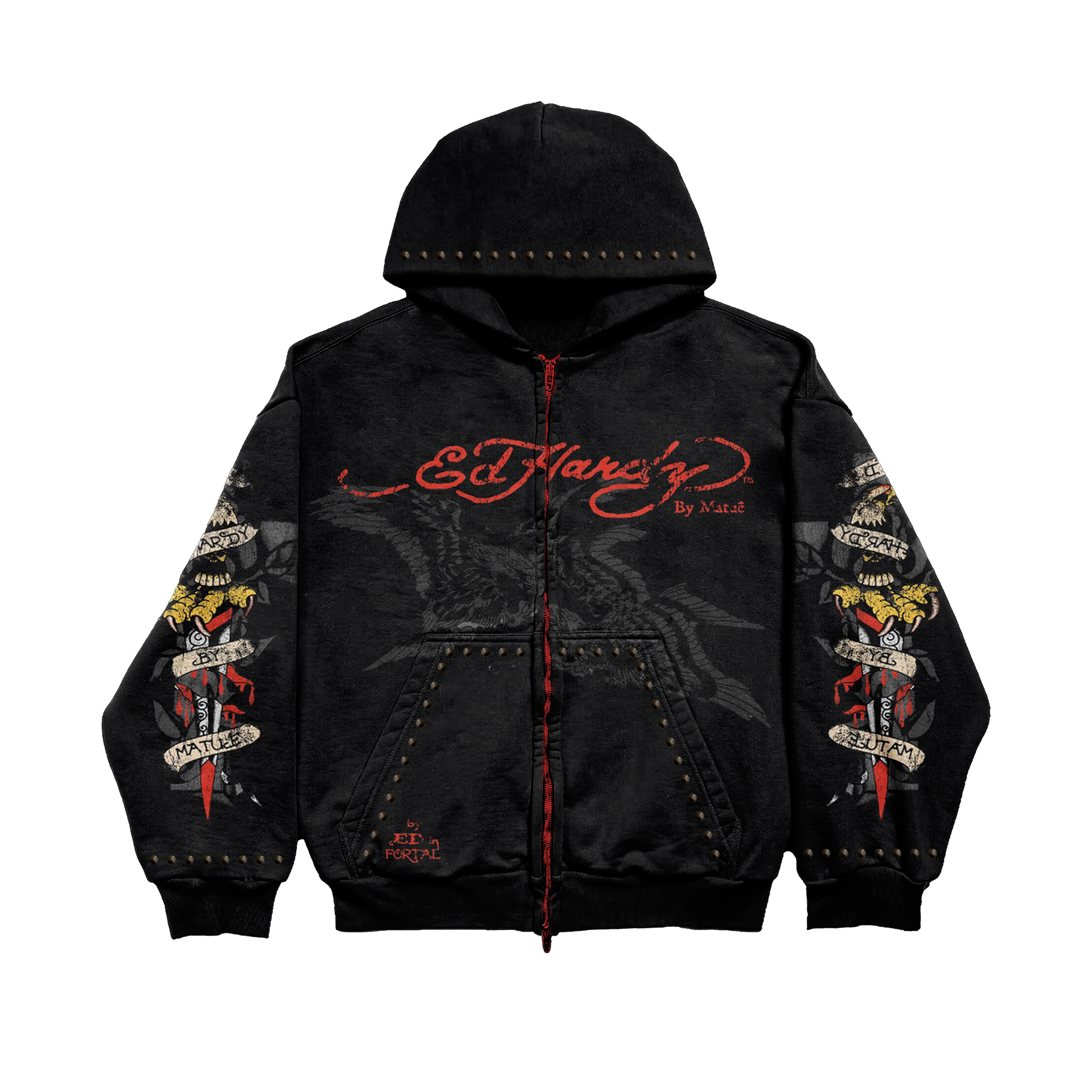 Ed Hardy x Matuê "By Matuê" Moletom Zip Up Preto