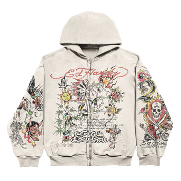 Moletom Zip Up Off White "Fortal" Ed Hardy x Matuê